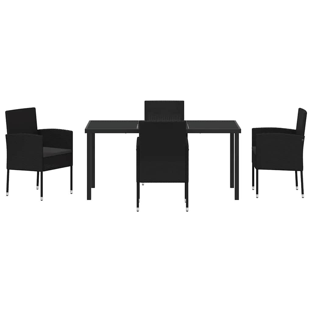 Ensemble de salle à manger pour jardin 5 pcs Noir polyrotin - XIOS