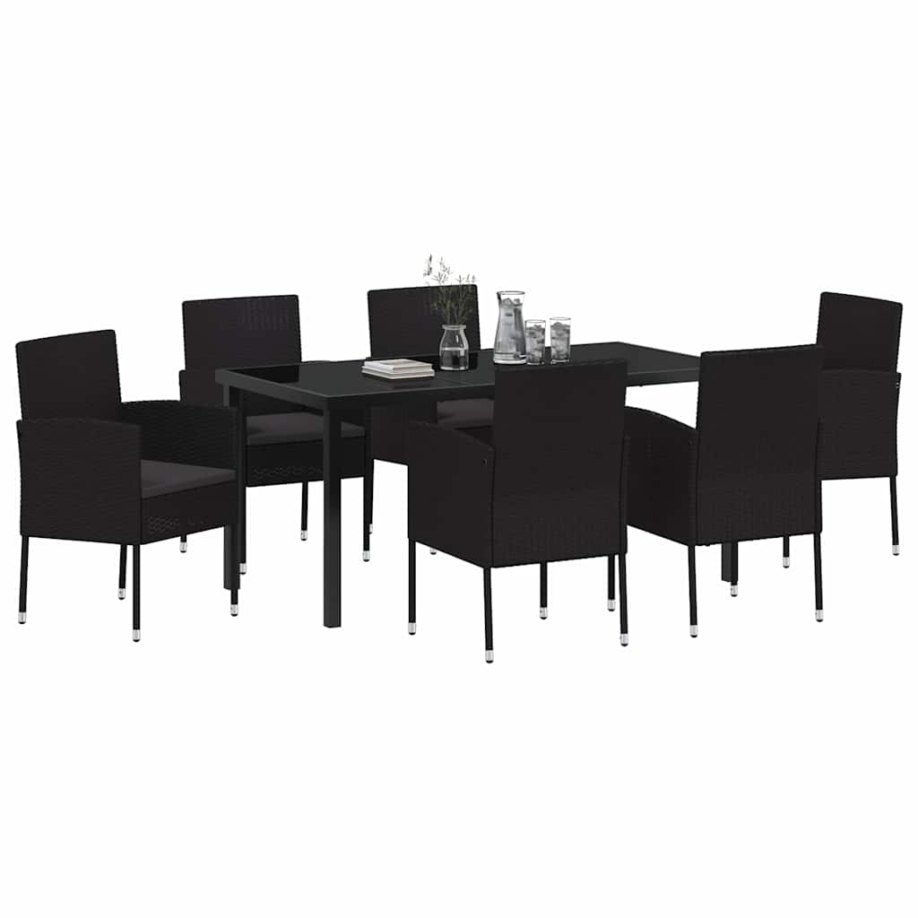 Ensemble de salle à manger pour jardin 7 pcs Noir polyrotin - XIOS