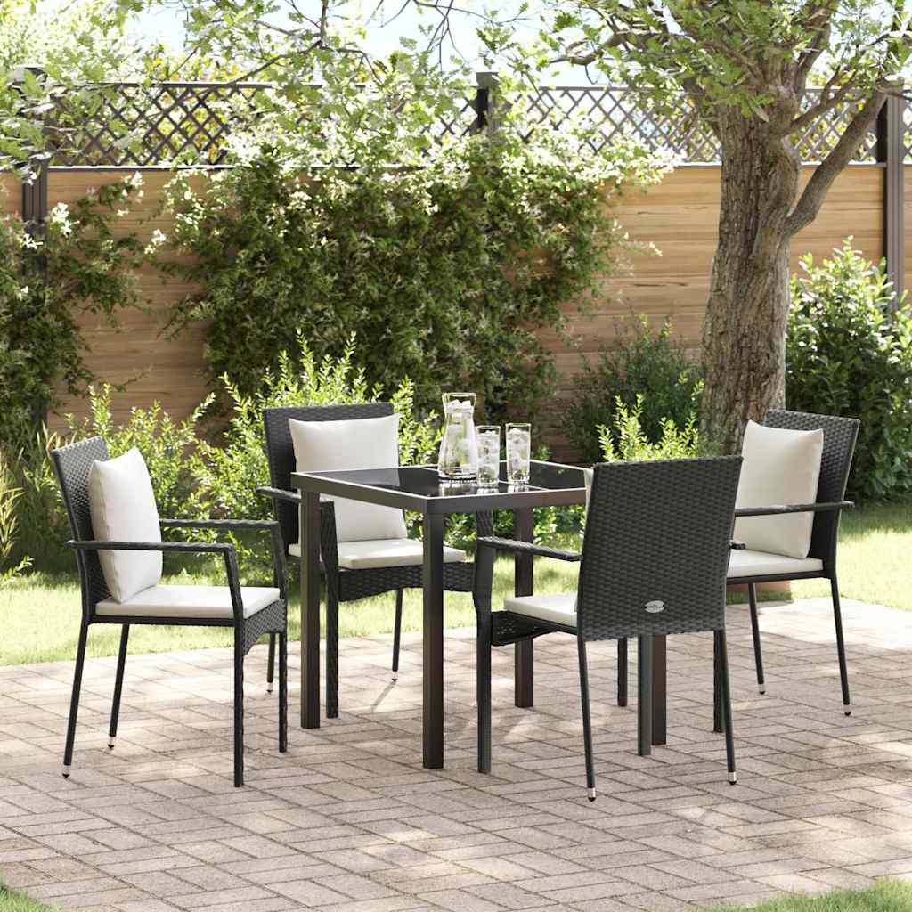 Ensemble de salle à manger pour jardin 5 pcs Noir polyrotin - XIOS