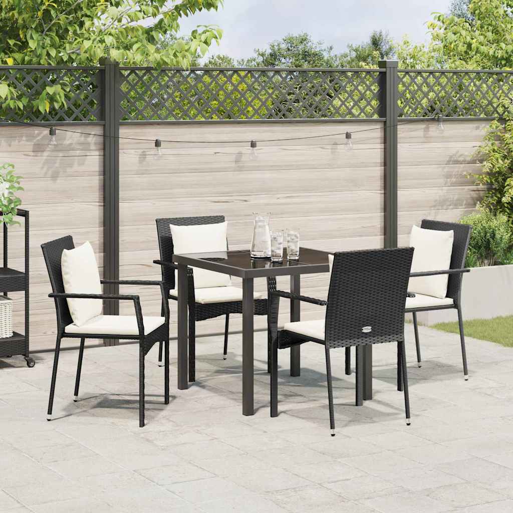 Ensemble de salle à manger pour jardin 5 pcs Noir polyrotin - XIOS