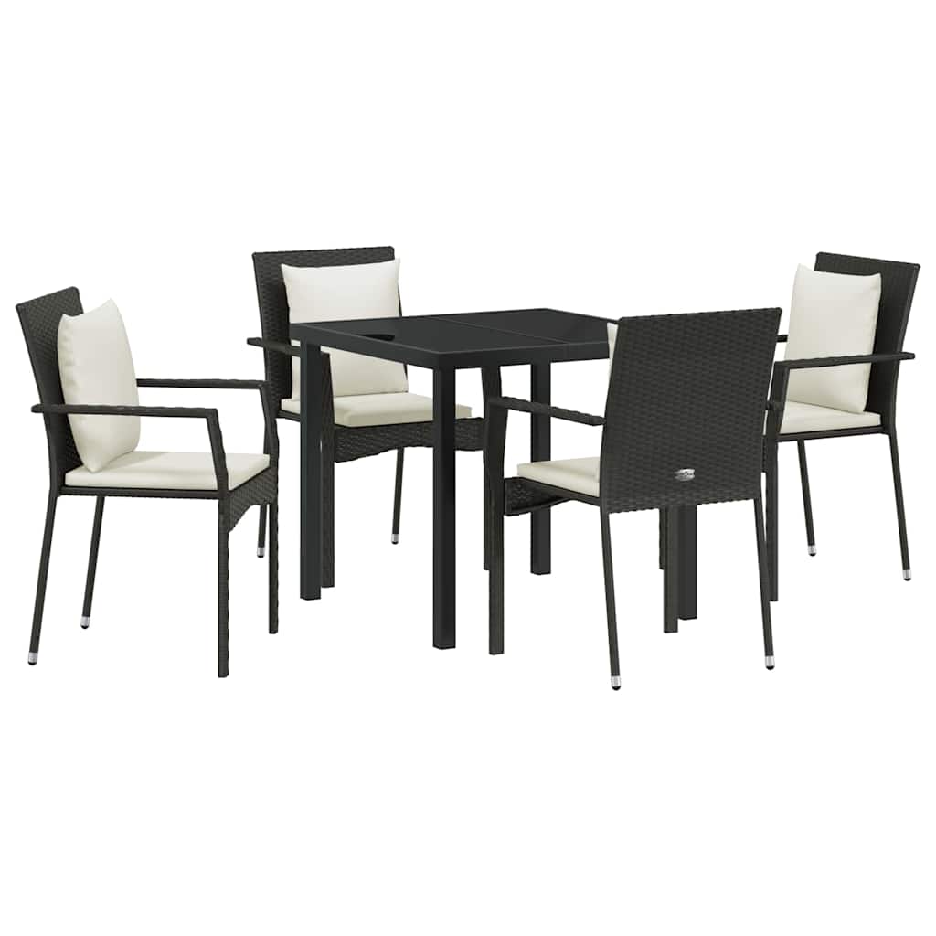 Ensemble de salle à manger pour jardin 5 pcs Noir polyrotin - XIOS