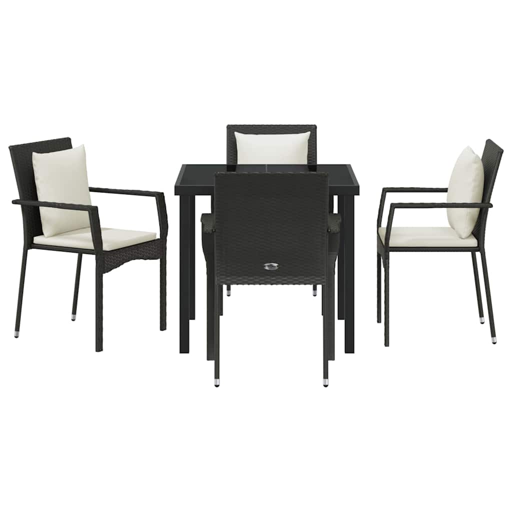 Ensemble de salle à manger pour jardin 5 pcs Noir polyrotin - XIOS