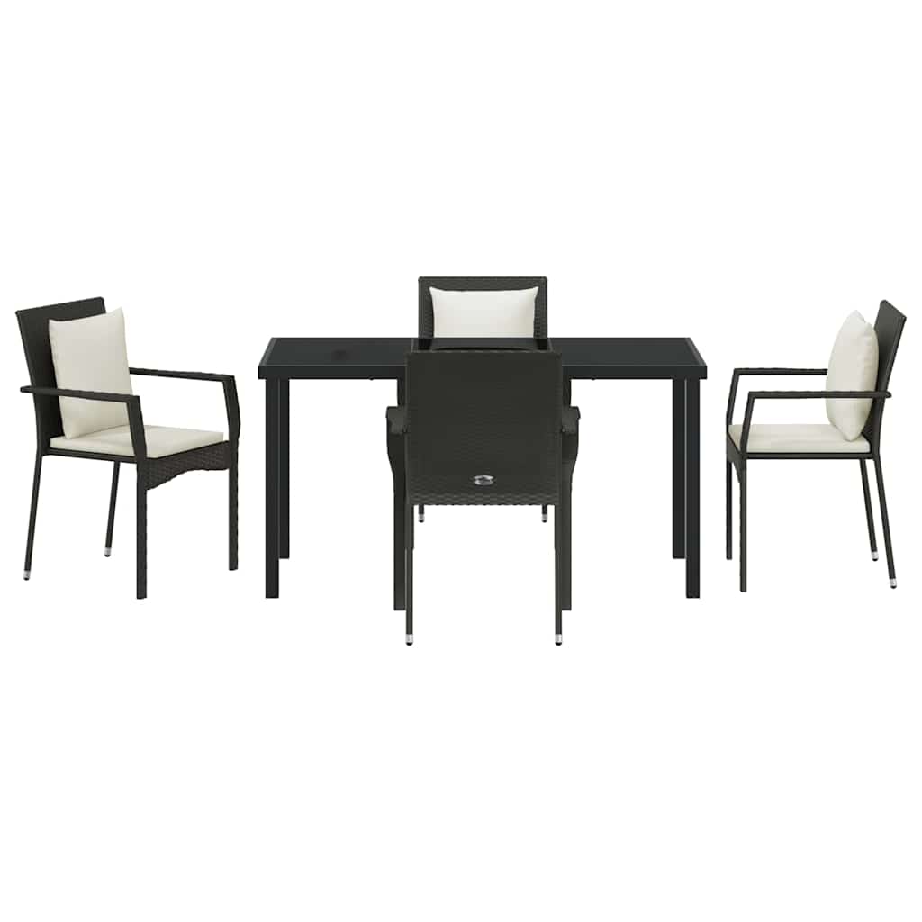 Ensemble de salle à manger pour jardin 5 pcs Noir polyrotin - XIOS