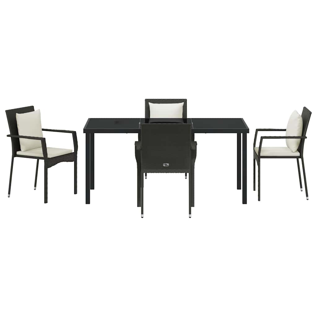 Ensemble de salle à manger pour jardin 5 pcs Noir polyrotin - XIOS