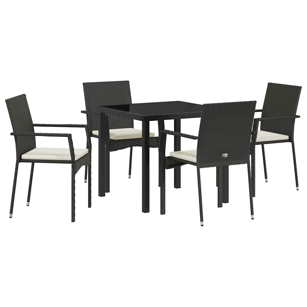Ensemble de salle à manger pour jardin 5 pcs Noir polyrotin - XIOS