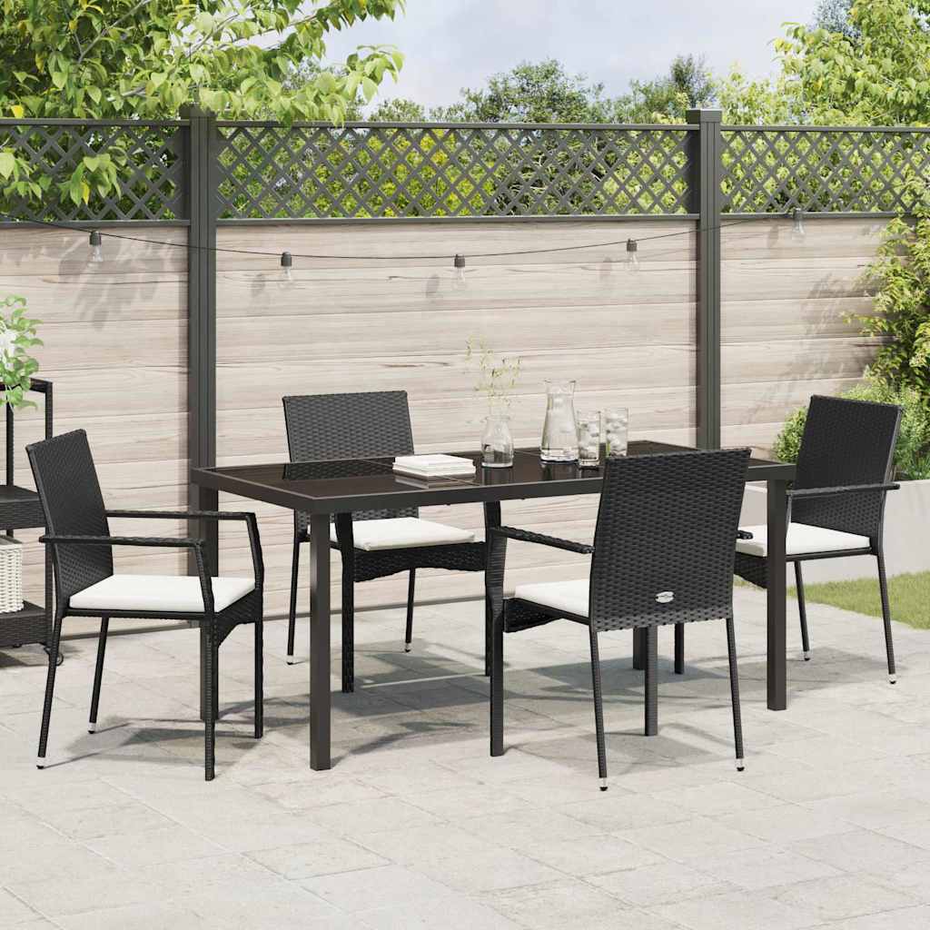 Ensemble de salle à manger pour jardin 5 pcs Noir polyrotin - XIOS