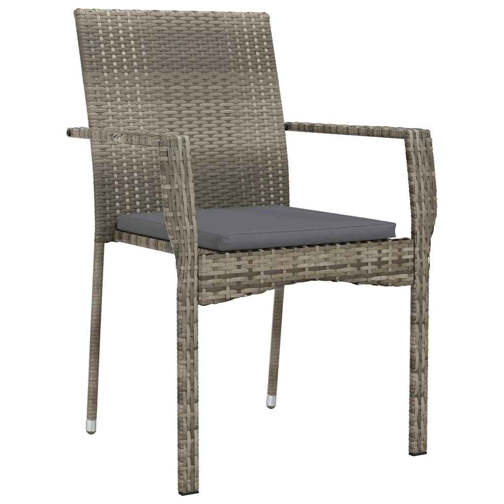Ensemble de salle à manger pour jardin 3 pcs Gris polyrotin - XIOS