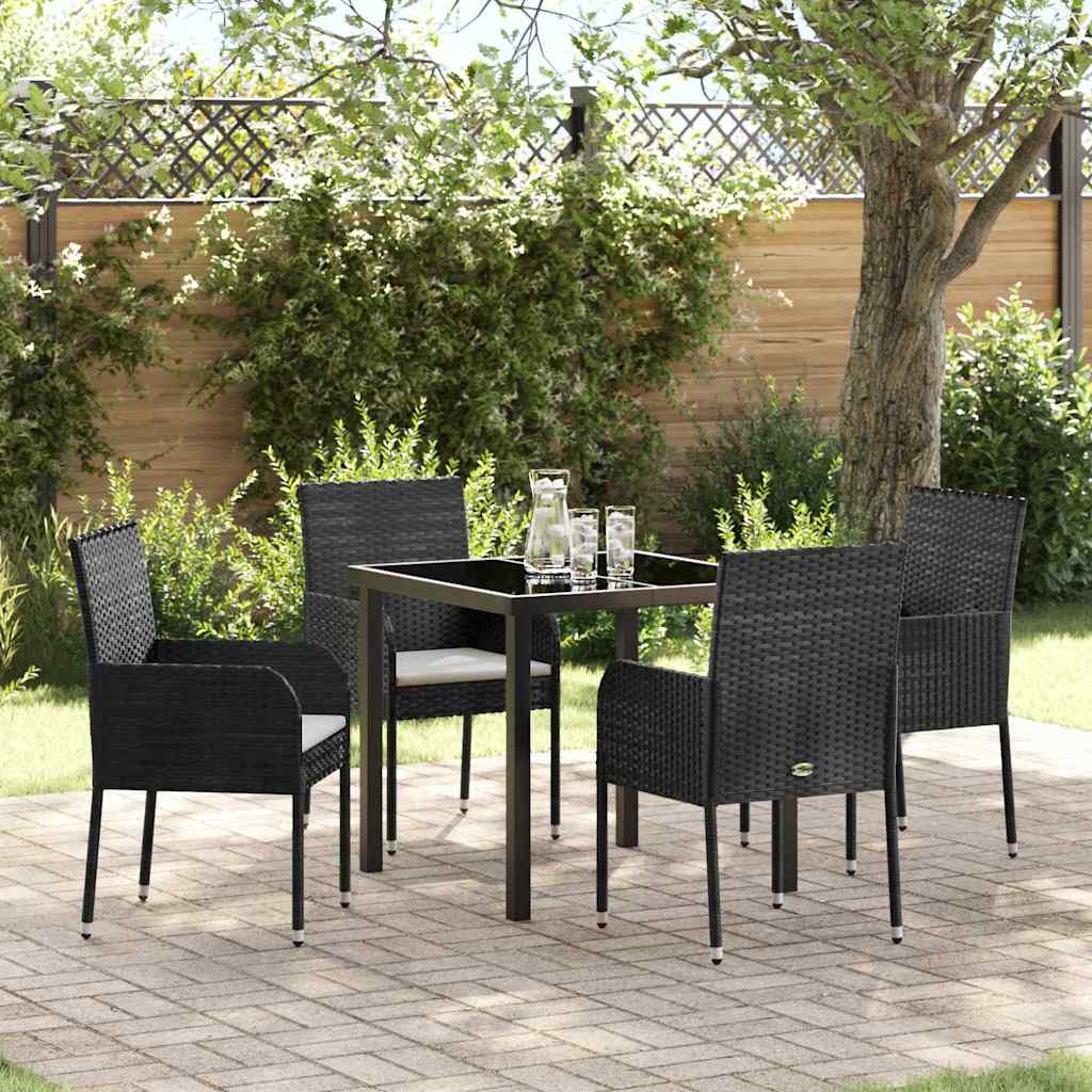 Ensemble de salle à manger pour jardin 5 pcs Noir polyrotin - XIOS