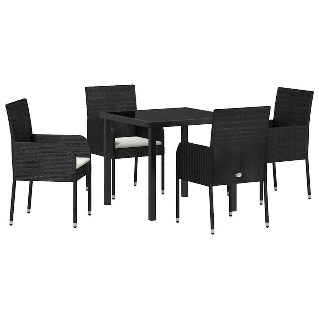 Ensemble de salle à manger pour jardin 5 pcs Noir polyrotin - XIOS