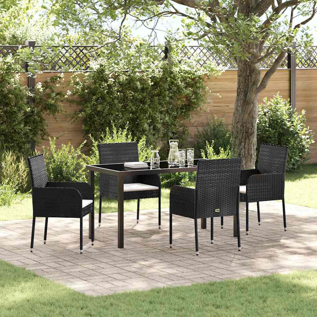 Ensemble de salle à manger pour jardin 5 pcs Noir polyrotin - XIOS
