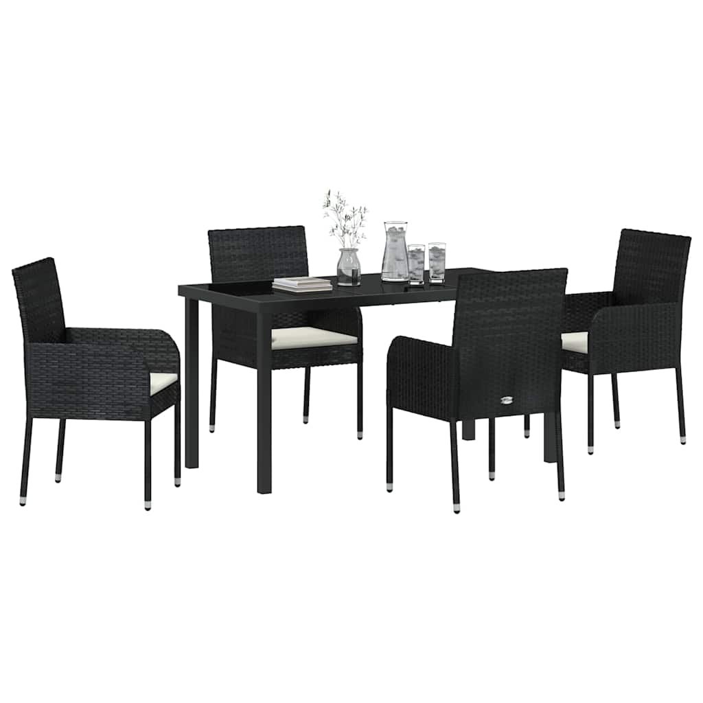 Ensemble de salle à manger pour jardin 5 pcs Noir polyrotin - XIOS