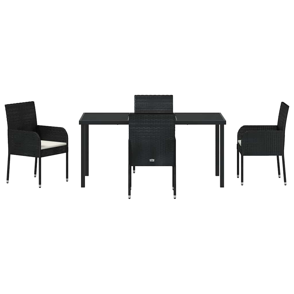 Ensemble de salle à manger pour jardin 5 pcs Noir polyrotin - XIOS