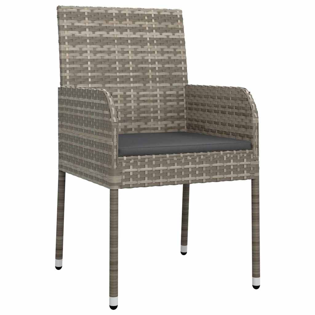 Ensemble de salle à manger pour jardin 5 pcs Gris polyrotin - XIOS