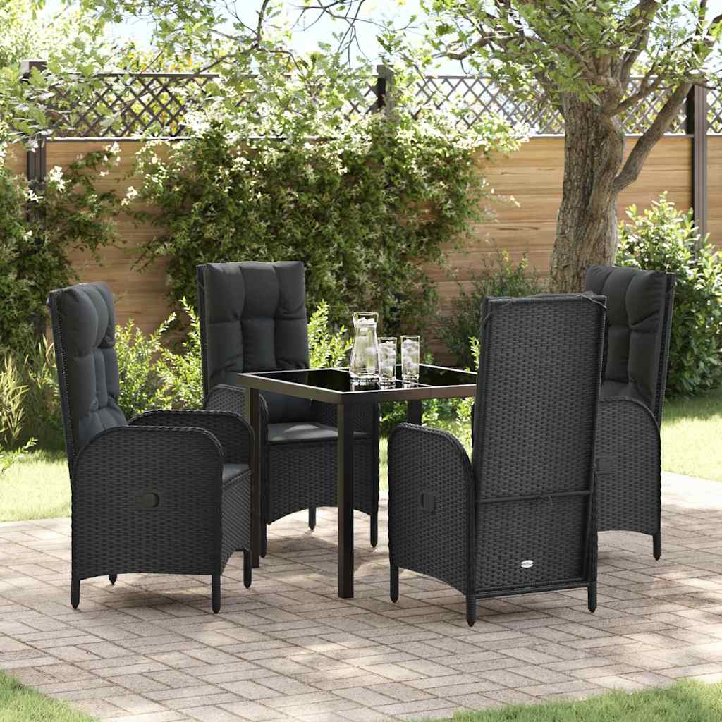 Ensemble de salle à manger pour jardin 5 pcs Noir polyrotin - XIOS