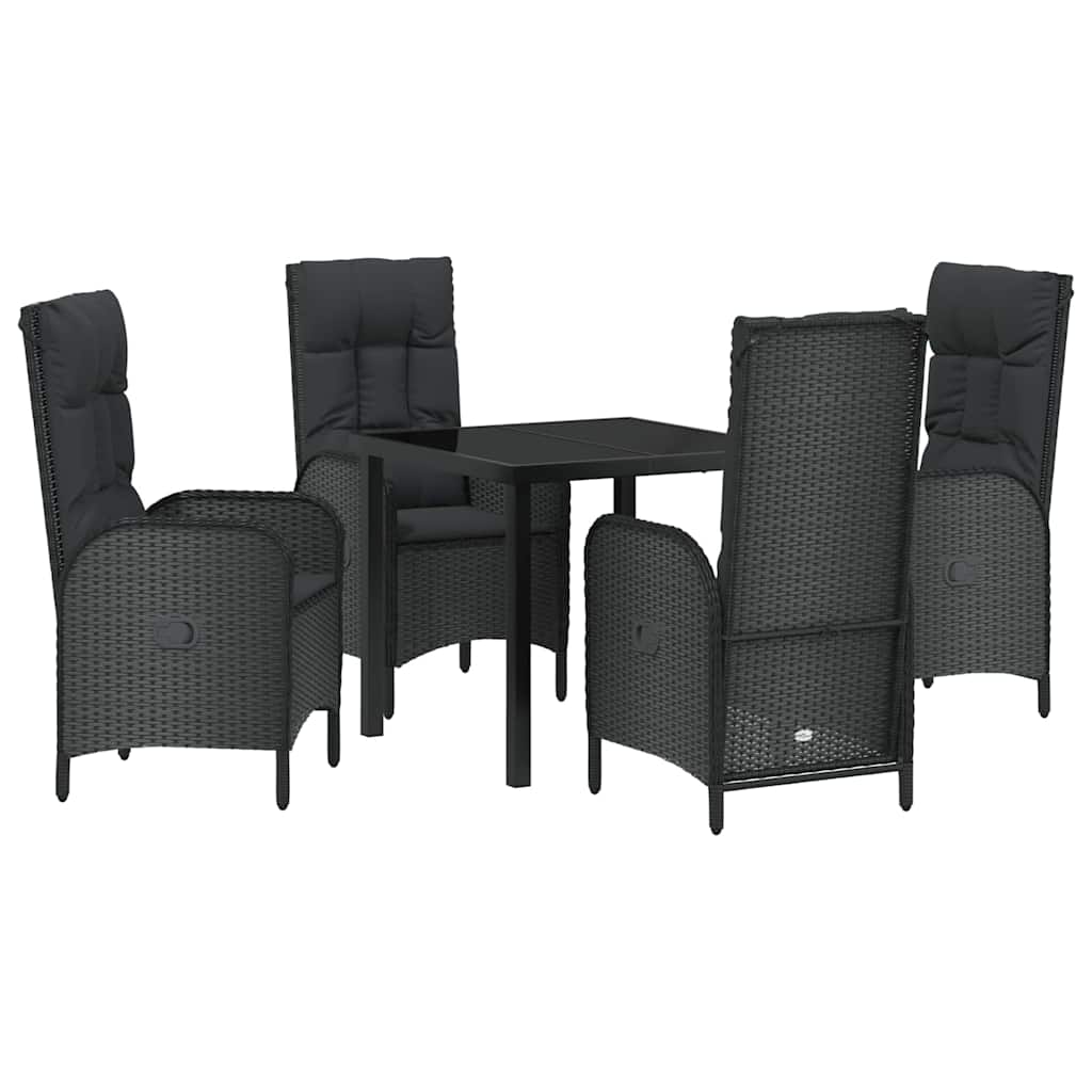 Ensemble de salle à manger pour jardin 5 pcs Noir polyrotin - XIOS