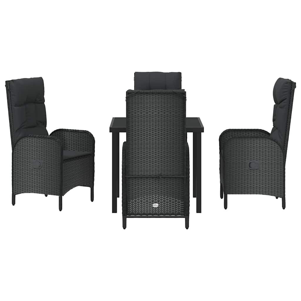 Ensemble de salle à manger pour jardin 5 pcs Noir polyrotin - XIOS