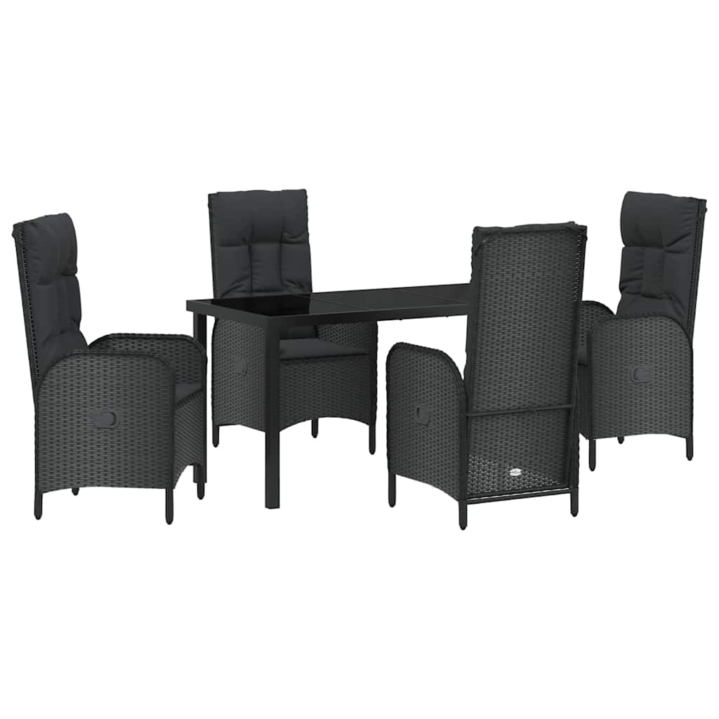 Ensemble de salle à manger pour jardin 5 pcs Noir polyrotin - XIOS