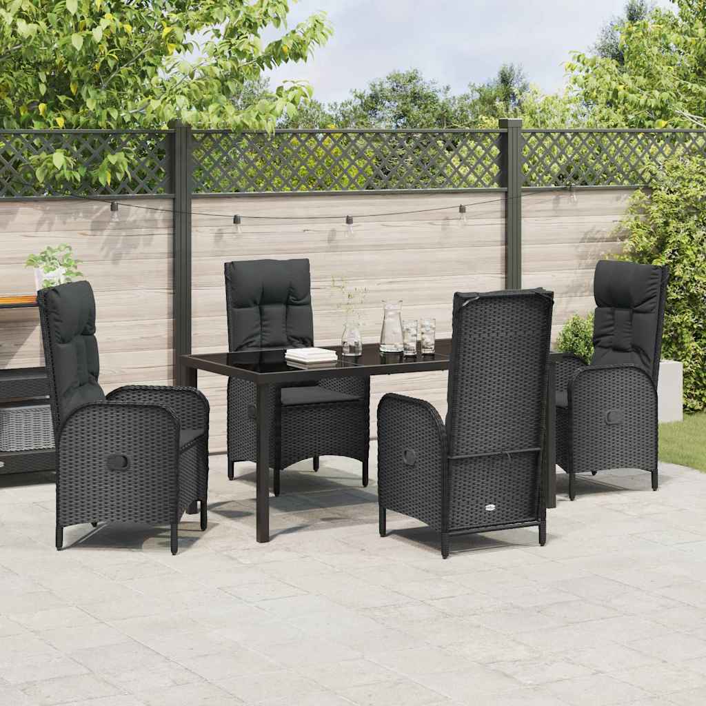 Ensemble de salle à manger pour jardin 5 pcs Noir polyrotin - XIOS