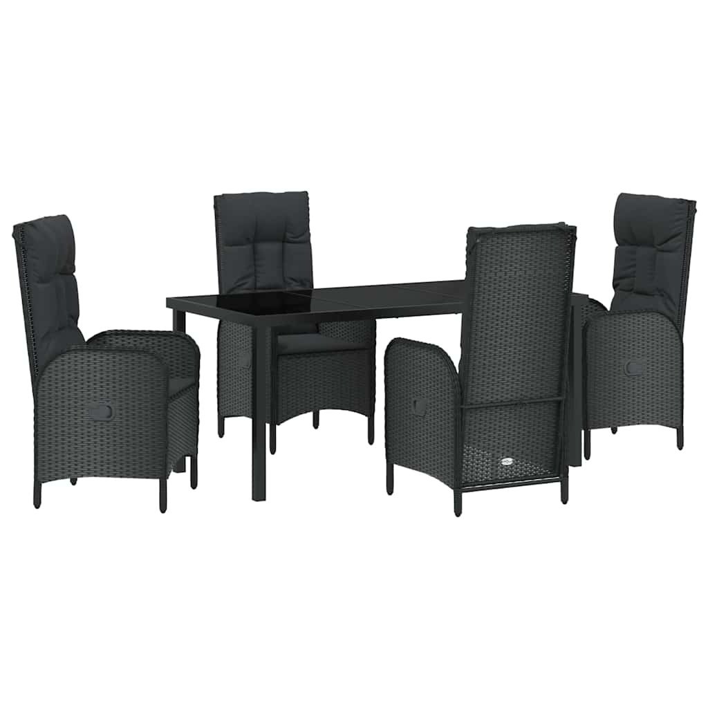 Ensemble de salle à manger pour jardin 5 pcs Noir polyrotin - XIOS