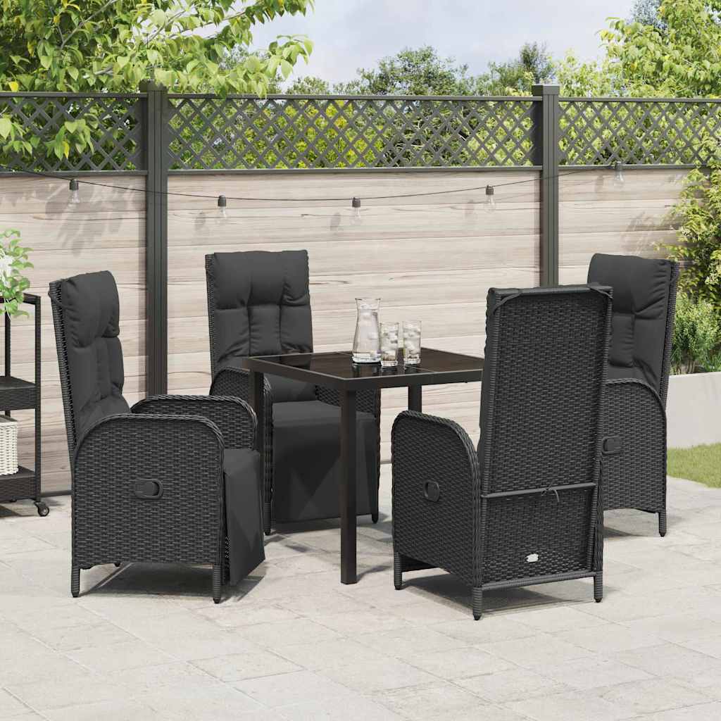 Ensemble de salle à manger pour jardin 5 pcs Noir polyrotin - XIOS