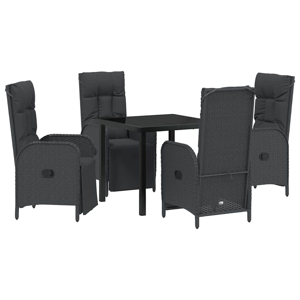 Ensemble de salle à manger pour jardin 5 pcs Noir polyrotin - XIOS
