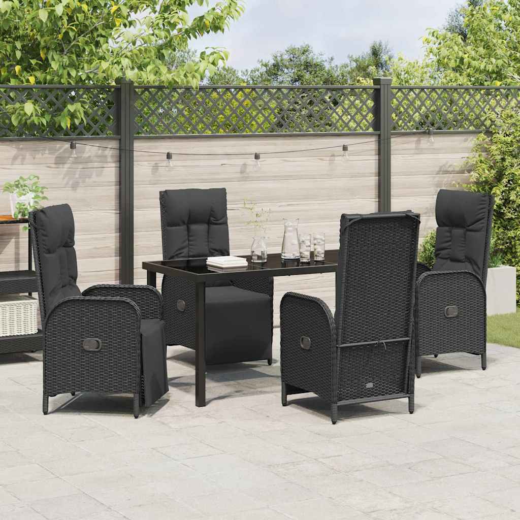 Ensemble de salle à manger pour jardin 5 pcs Noir polyrotin - XIOS