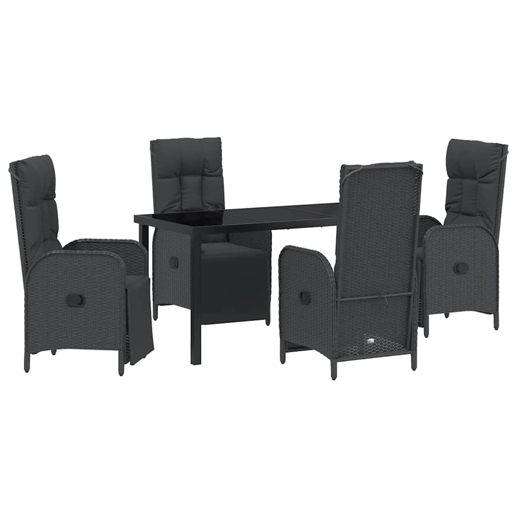 Ensemble de salle à manger pour jardin 5 pcs Noir polyrotin - XIOS