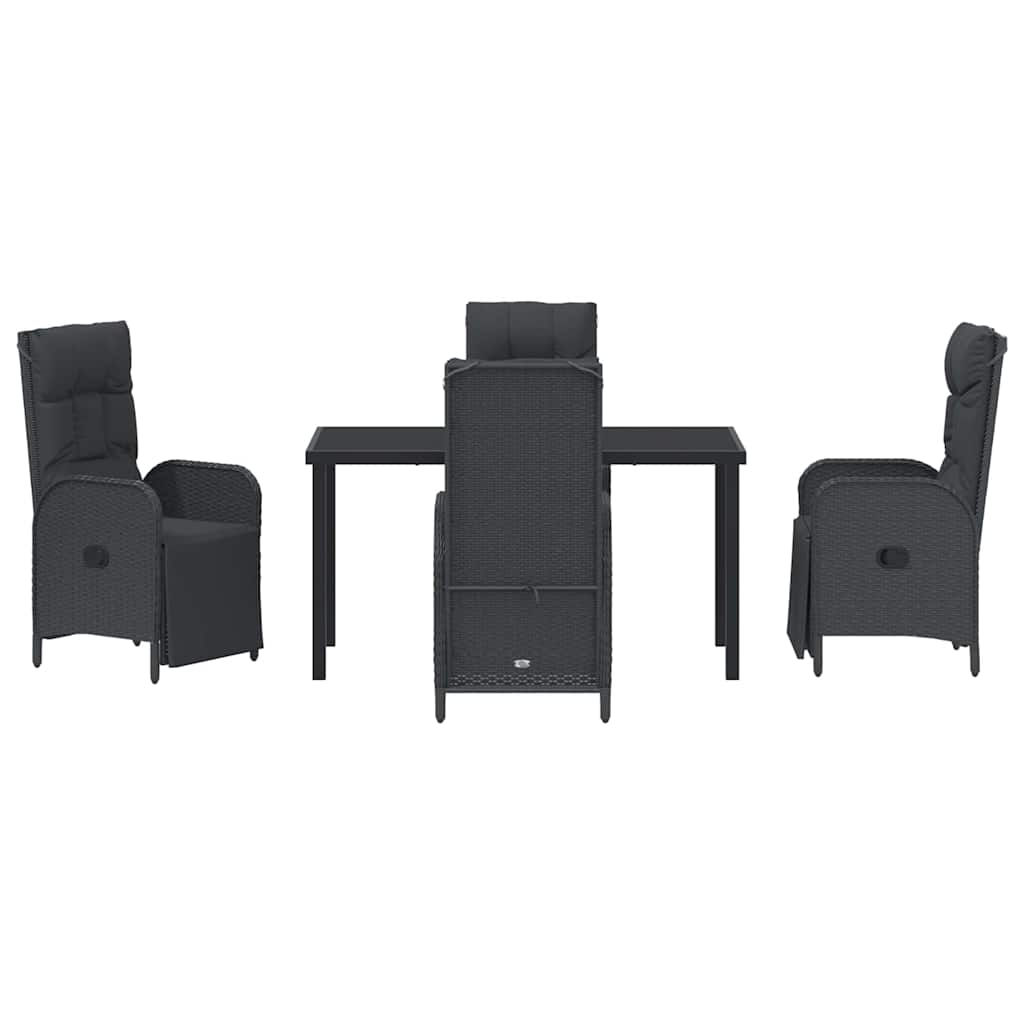 Ensemble de salle à manger pour jardin 5 pcs Noir polyrotin - XIOS