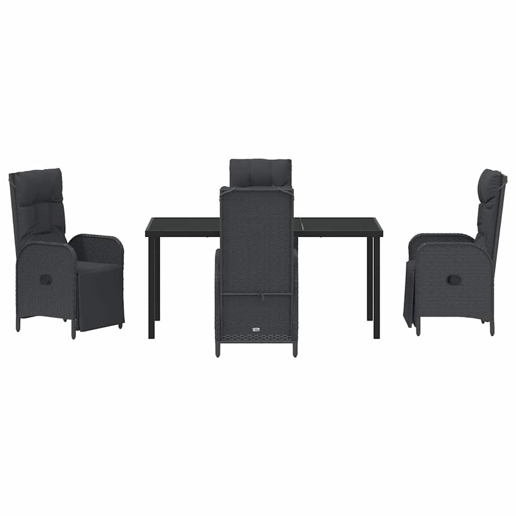 Ensemble de salle à manger pour jardin 5 pcs Noir polyrotin - XIOS