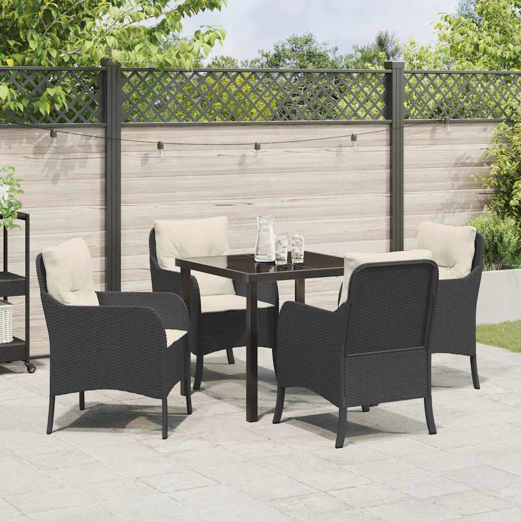Ensemble de salle à manger pour jardin 5 pcs Noir polyrotin - XIOS