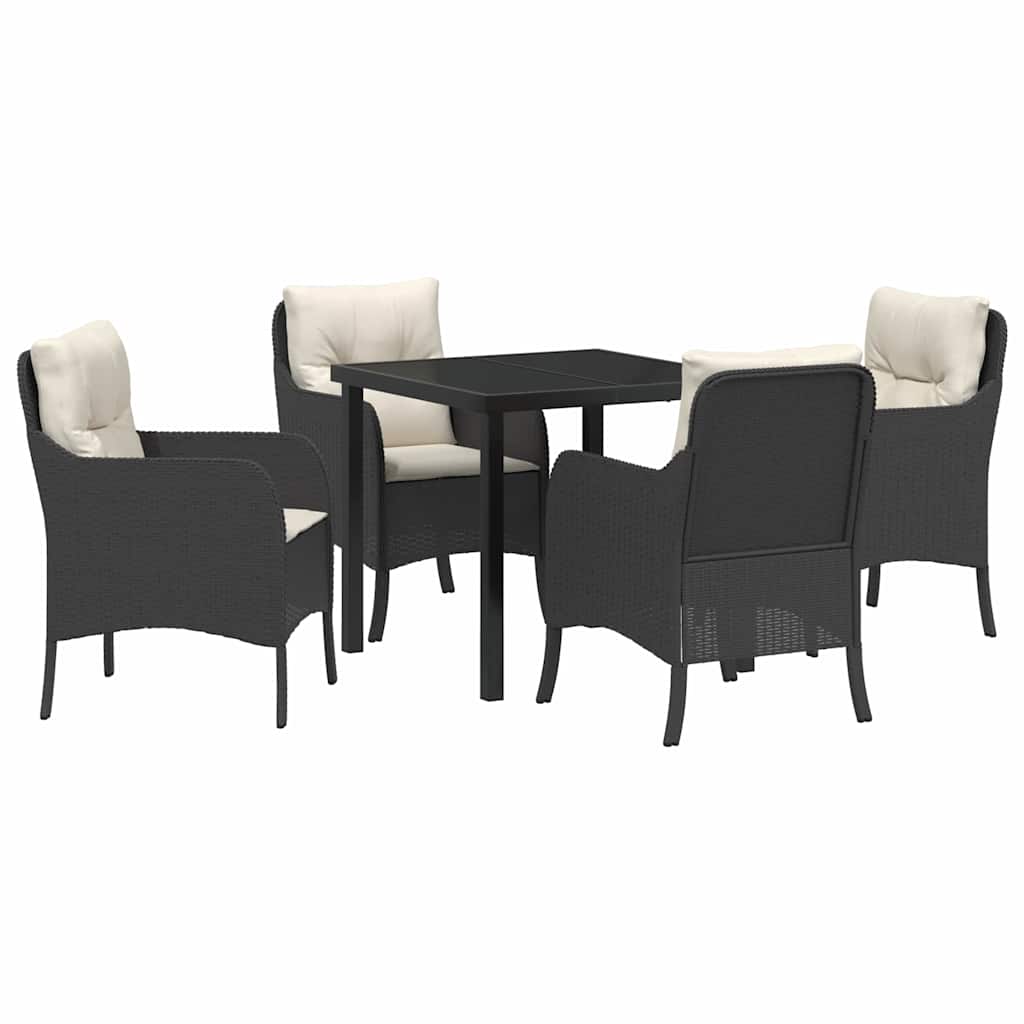 Ensemble de salle à manger pour jardin 5 pcs Noir polyrotin - XIOS