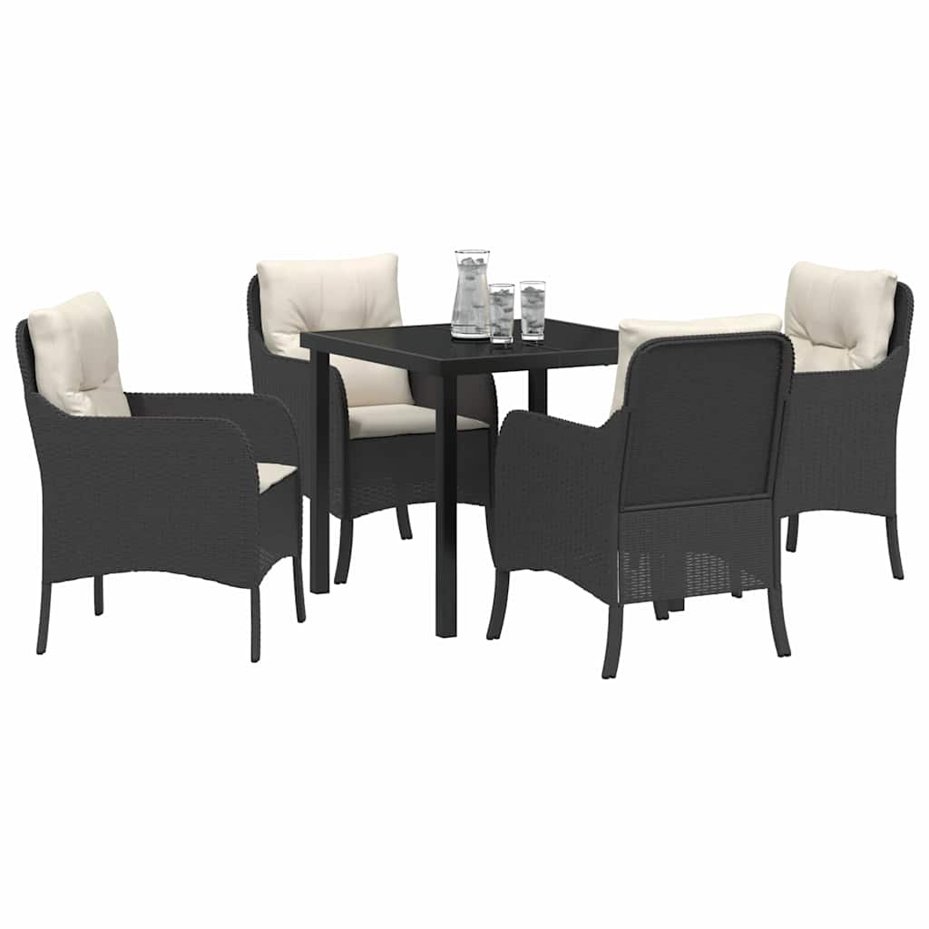 Ensemble de salle à manger pour jardin 5 pcs Noir polyrotin - XIOS