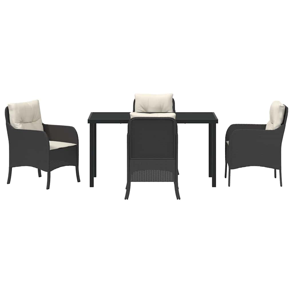 Ensemble de salle à manger pour jardin 5 pcs Noir polyrotin - XIOS