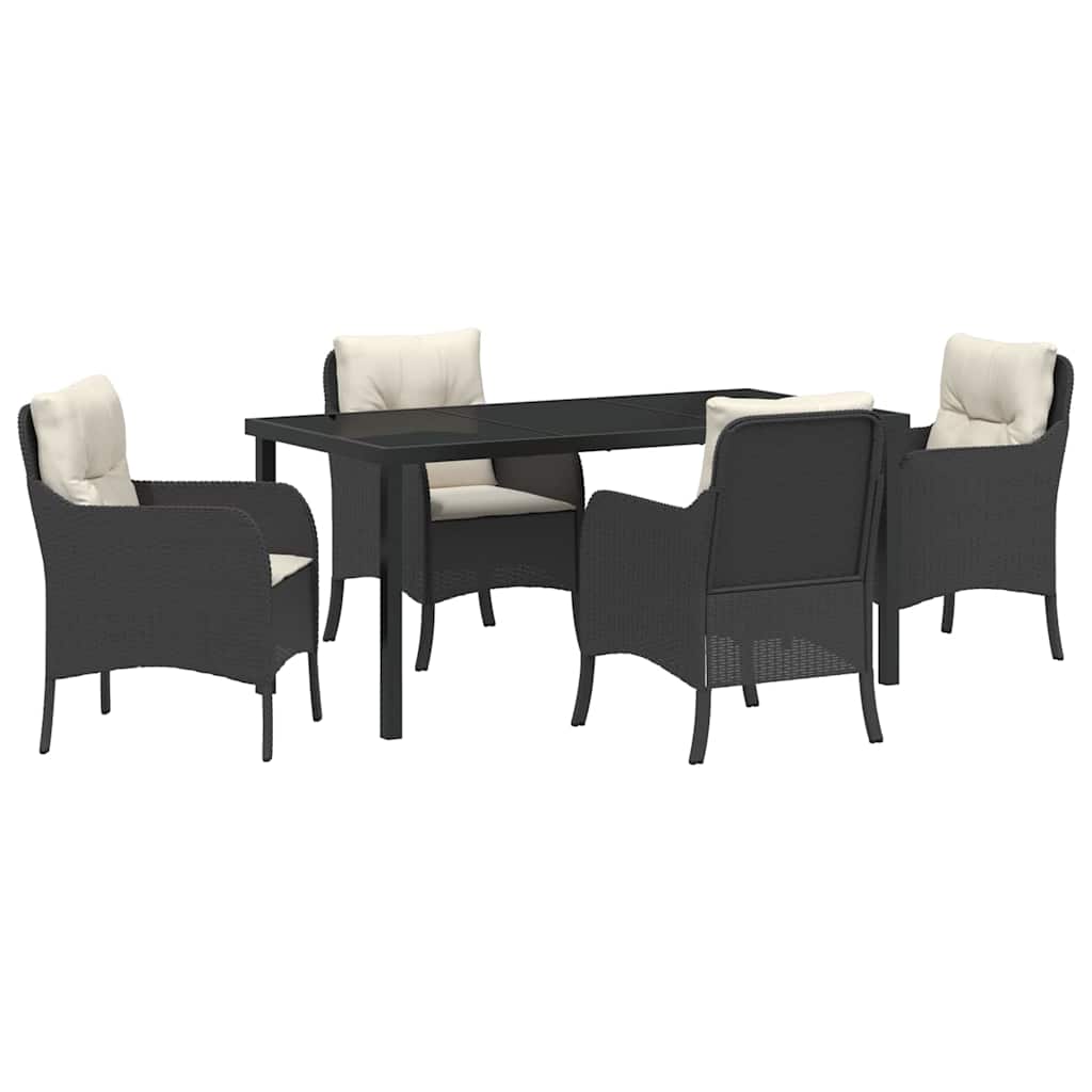 Ensemble de salle à manger pour jardin 5 pcs Noir polyrotin - XIOS