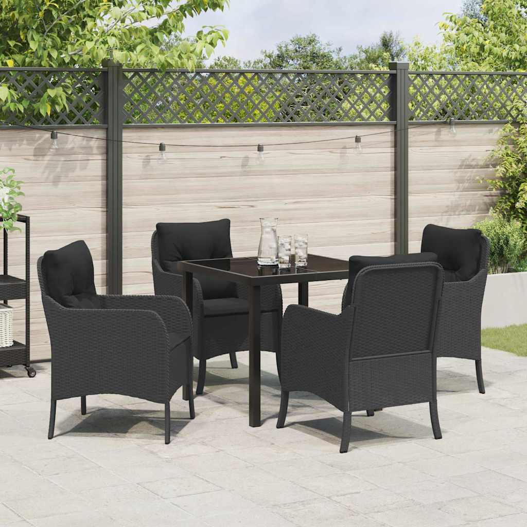 Ensemble de salle à manger pour jardin 5 pcs Noir polyrotin - XIOS