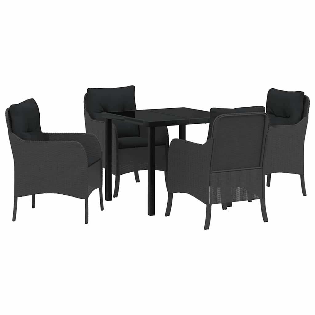 Ensemble de salle à manger pour jardin 5 pcs Noir polyrotin - XIOS