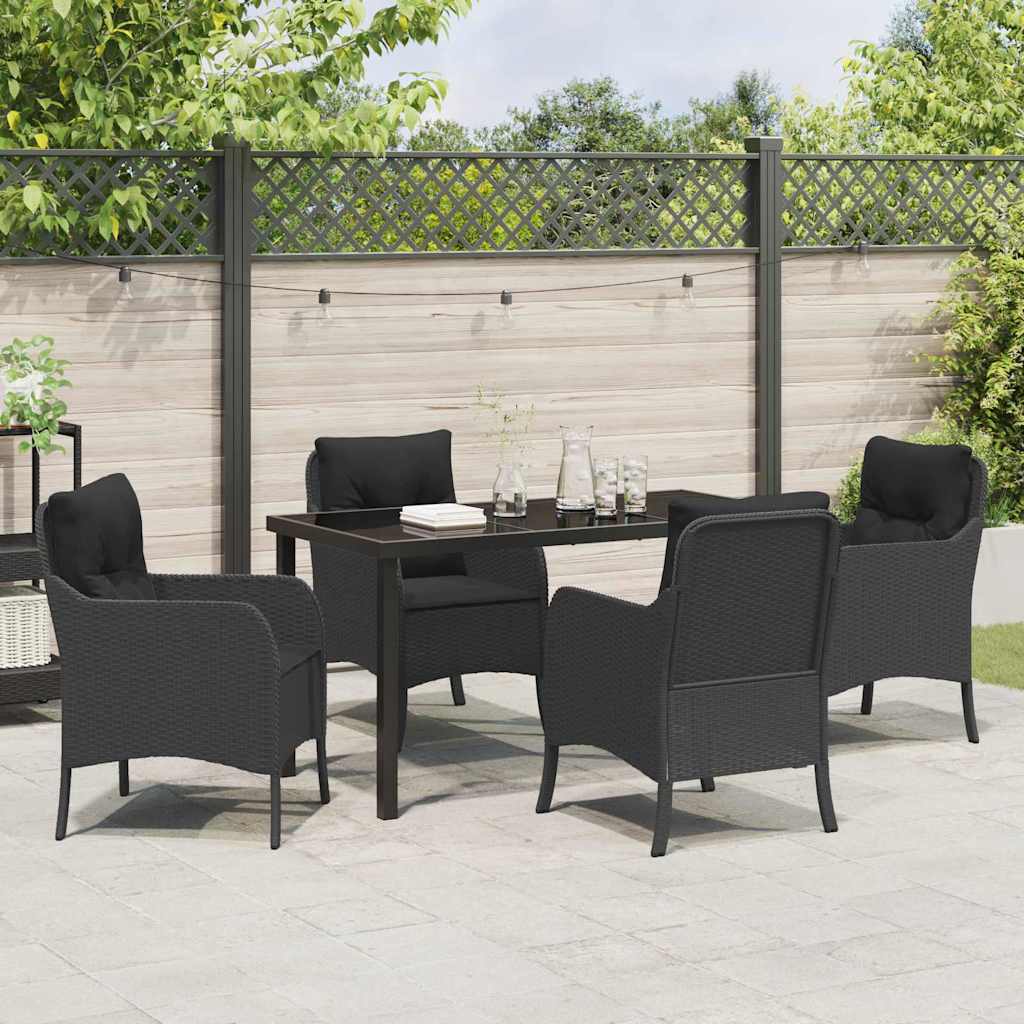 Ensemble de salle à manger pour jardin 5 pcs Noir polyrotin - XIOS
