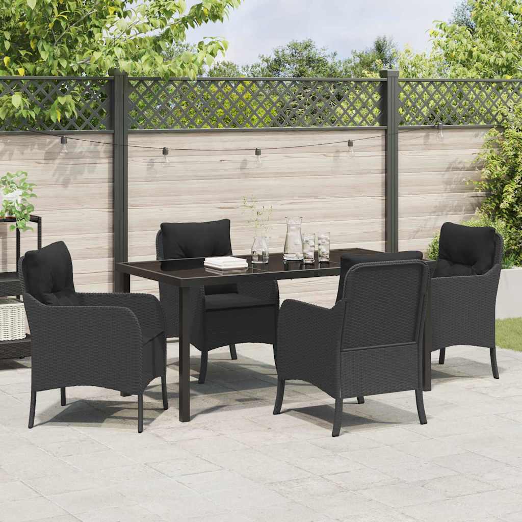 Ensemble de salle à manger pour jardin 5 pcs Noir polyrotin - XIOS