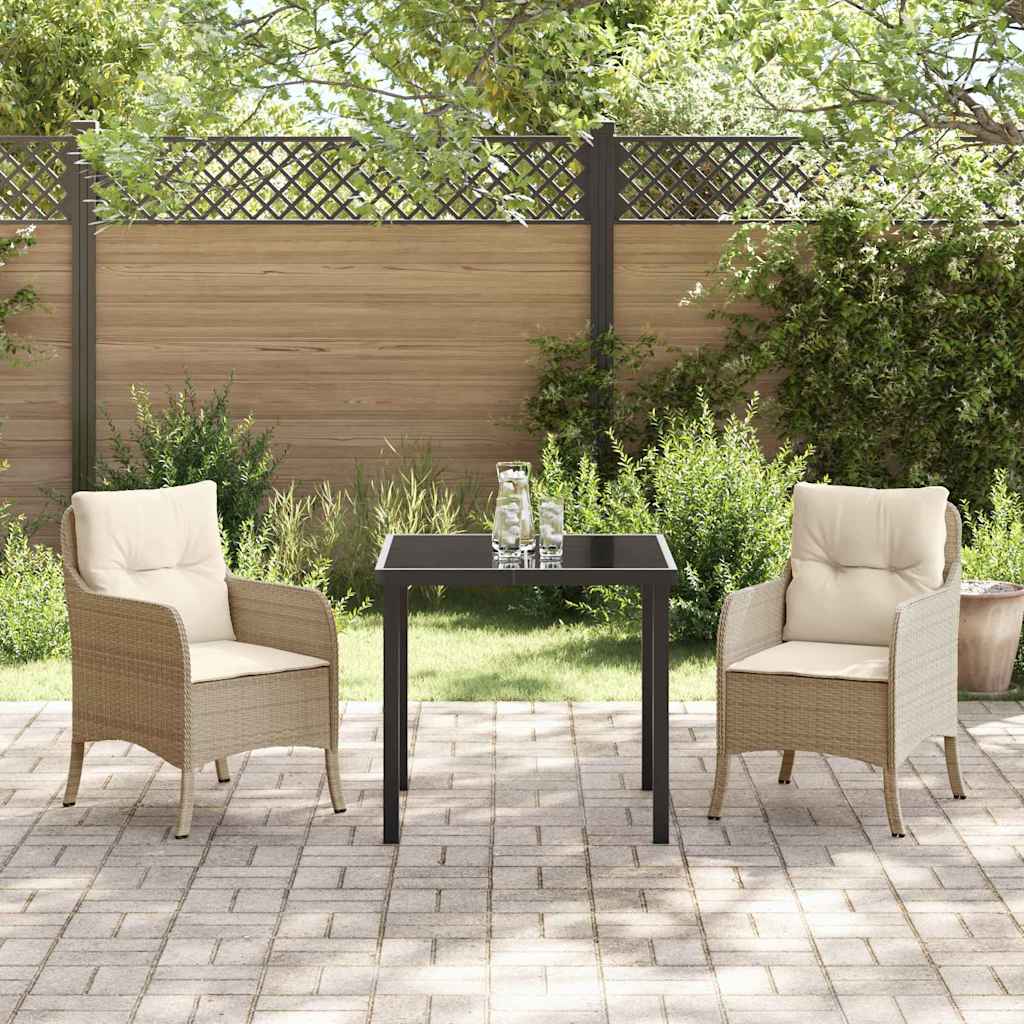 Ensemble de salle à manger pour jardin 3 pcs Beige polyrotin - XIOS