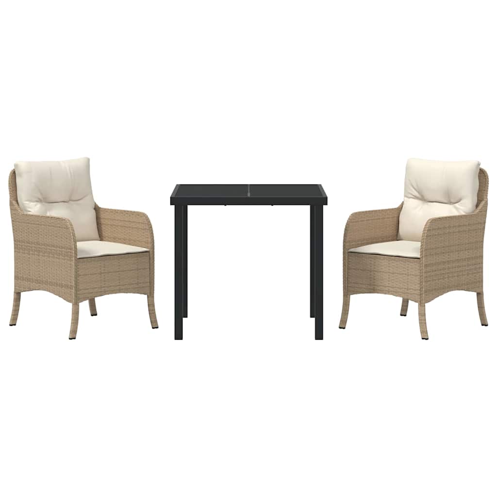 Ensemble de salle à manger pour jardin 3 pcs Beige polyrotin - XIOS