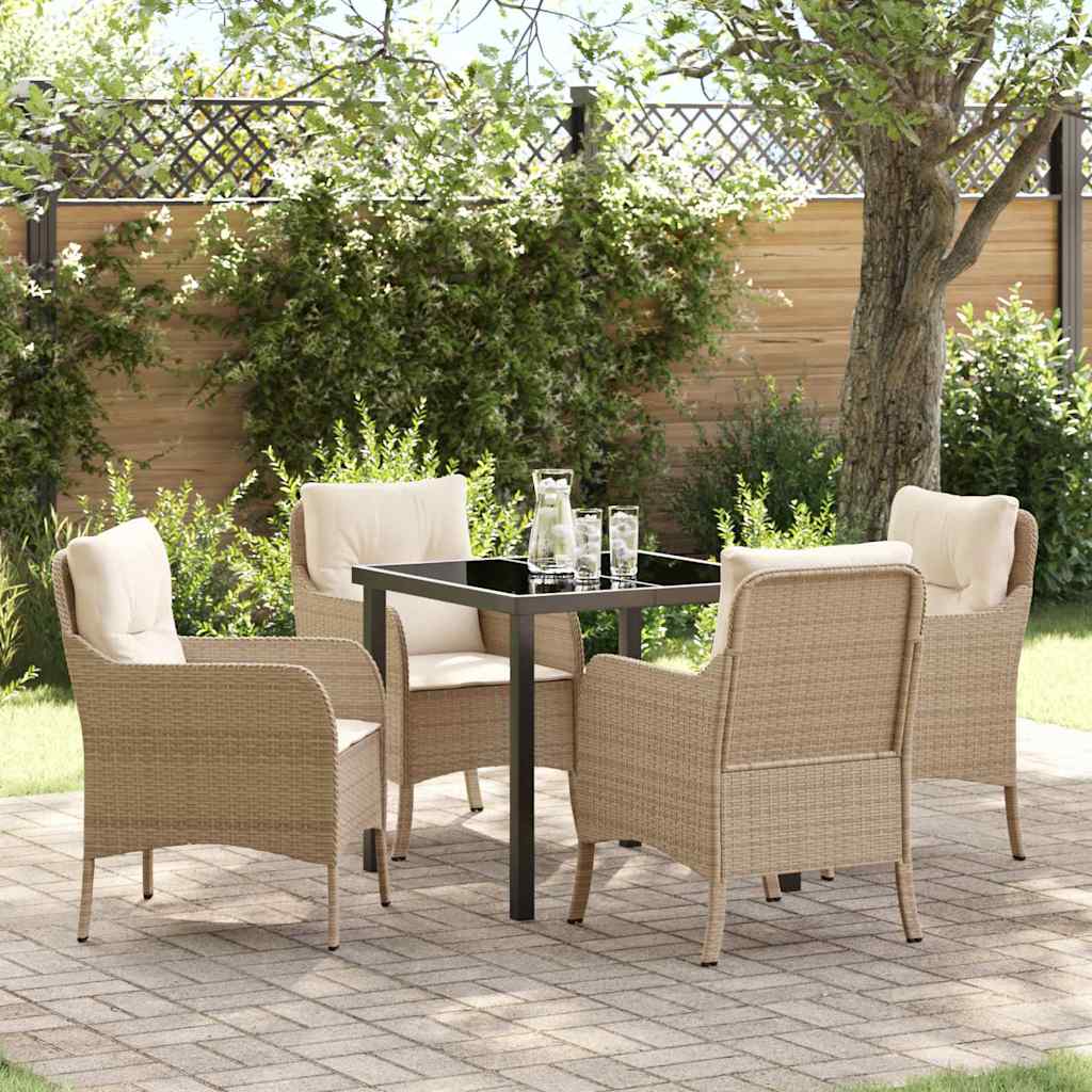 Ensemble de salle à manger pour jardin 5 pcs Beige polyrotin - XIOS