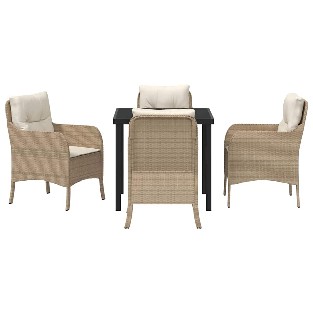 Ensemble de salle à manger pour jardin 5 pcs Beige polyrotin - XIOS