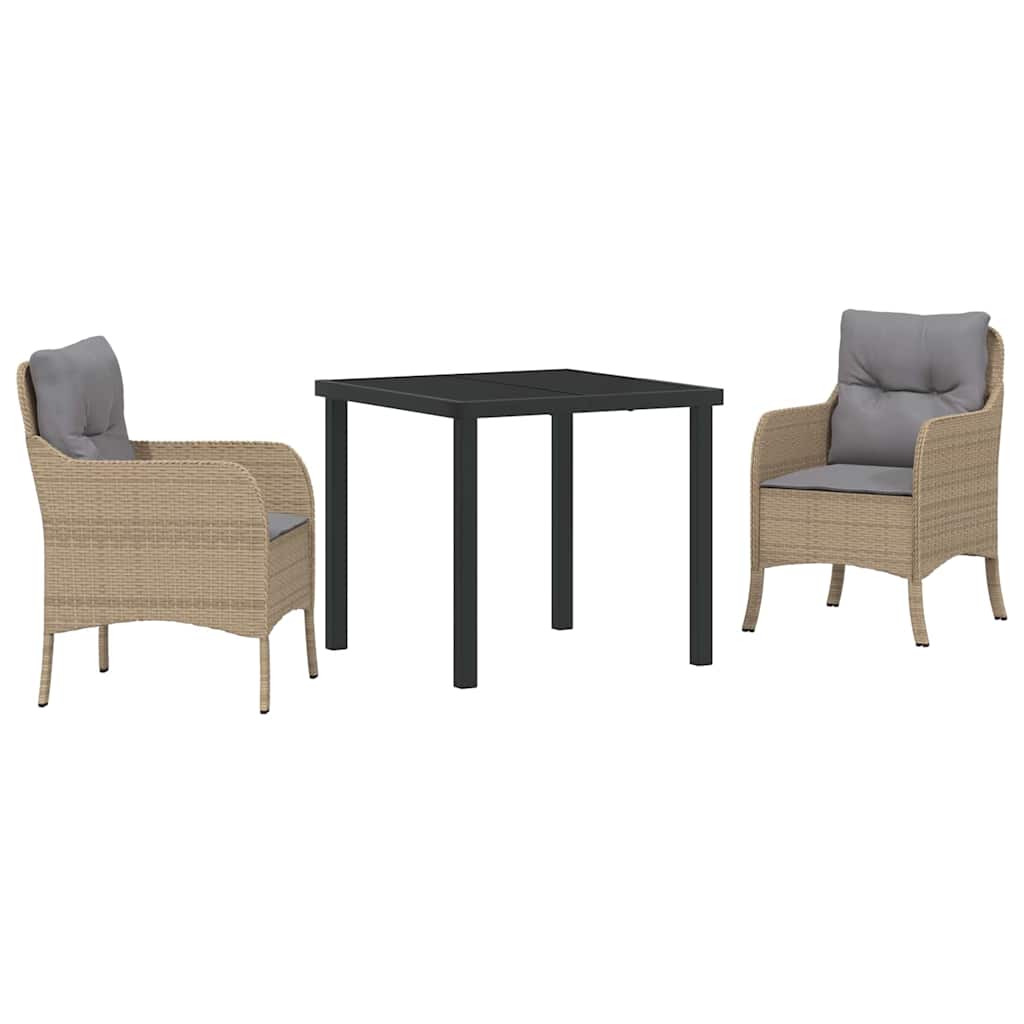 Ensemble de salle à manger pour jardin 3 pcs Beige polyrotin - XIOS