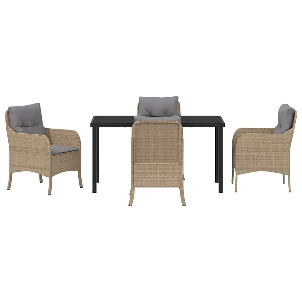 Ensemble de salle à manger pour jardin 5 pcs Beige polyrotin - XIOS