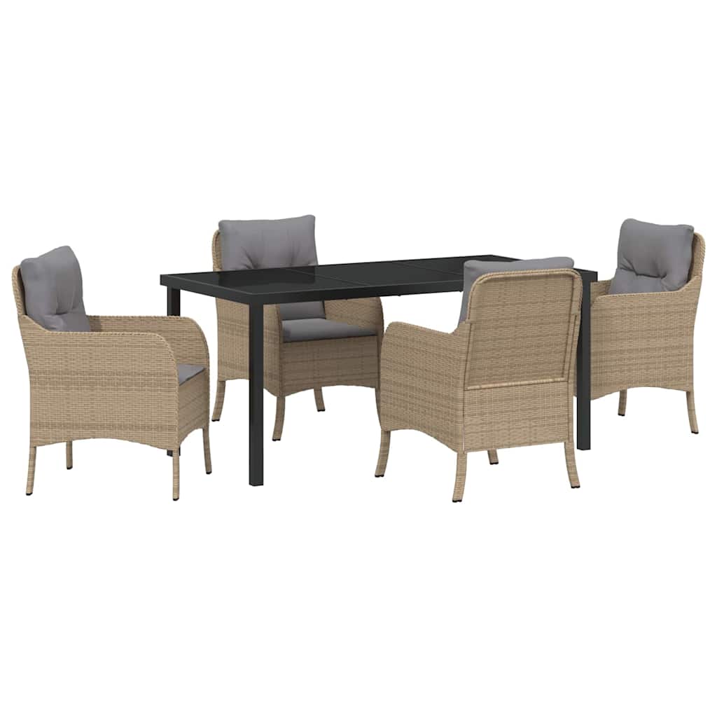 Ensemble de salle à manger pour jardin 5 pcs Beige polyrotin - XIOS