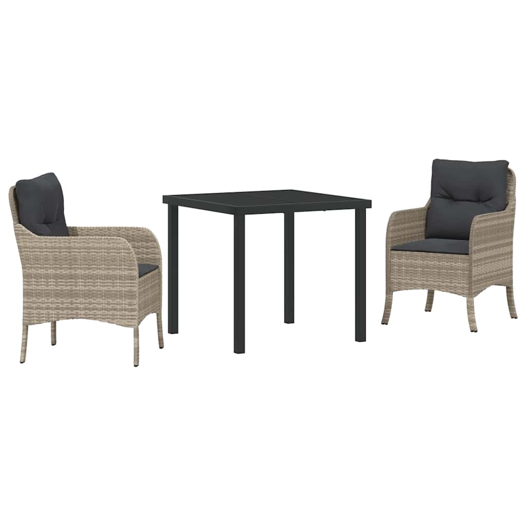 Ensemble de salle à manger pour jardin 3 pcs Gris clair - XIOS