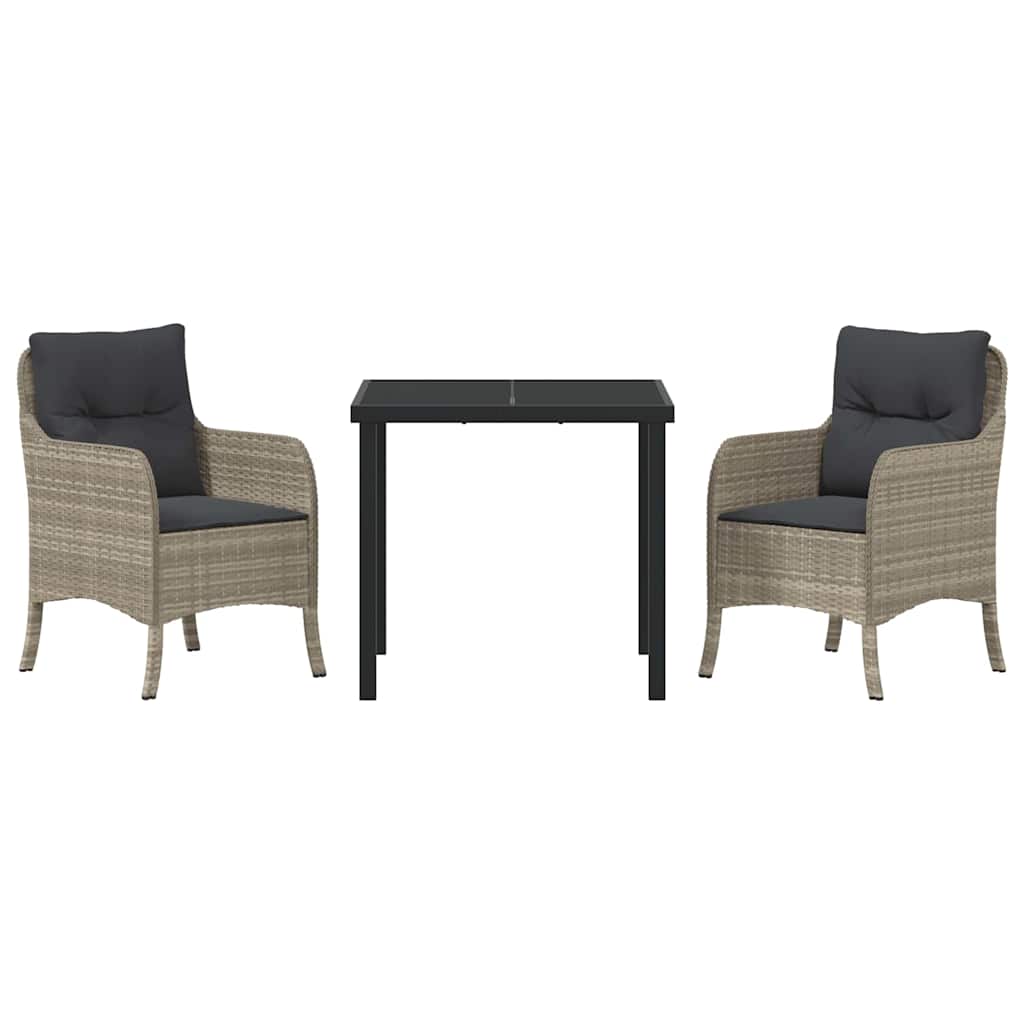 Ensemble de salle à manger pour jardin 3 pcs Gris clair - XIOS