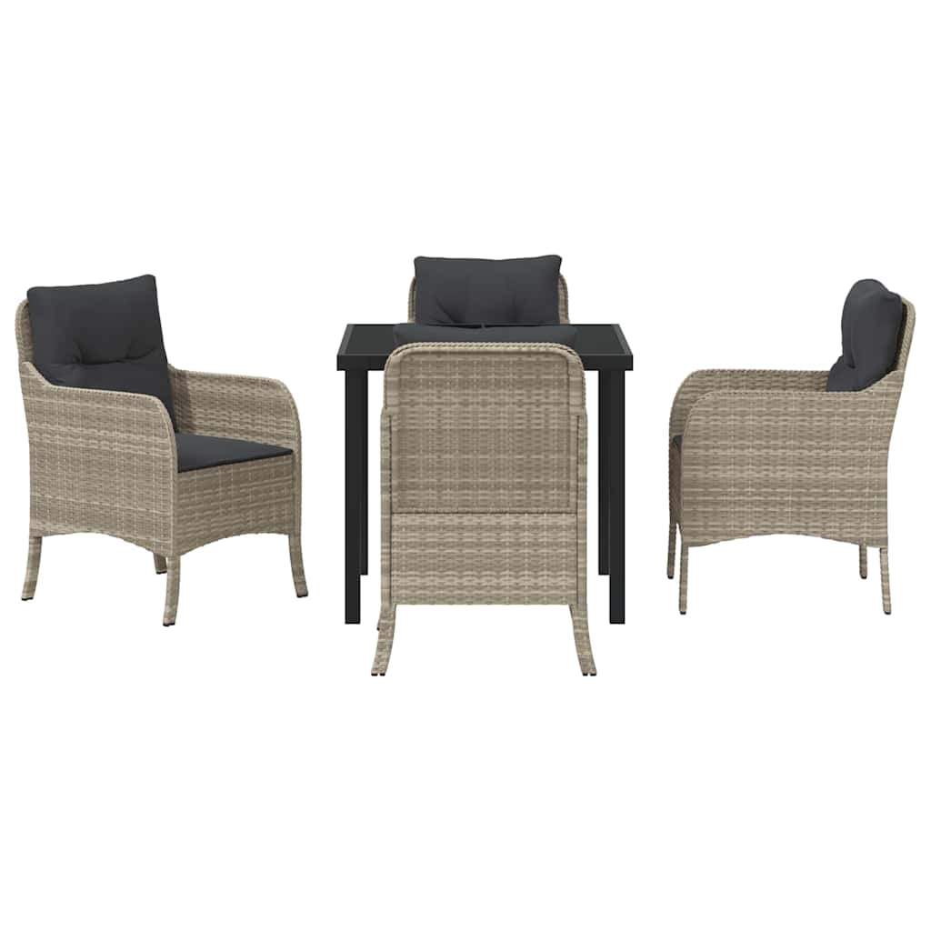 Ensemble de salle à manger pour jardin 5 pcs Gris clair - XIOS