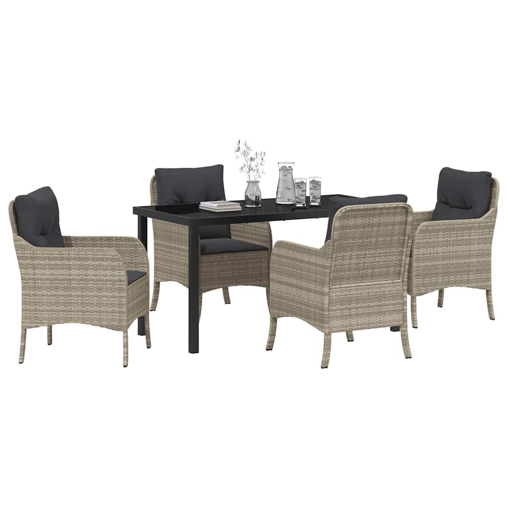 Ensemble de salle à manger pour jardin 5 pcs Gris clair - XIOS