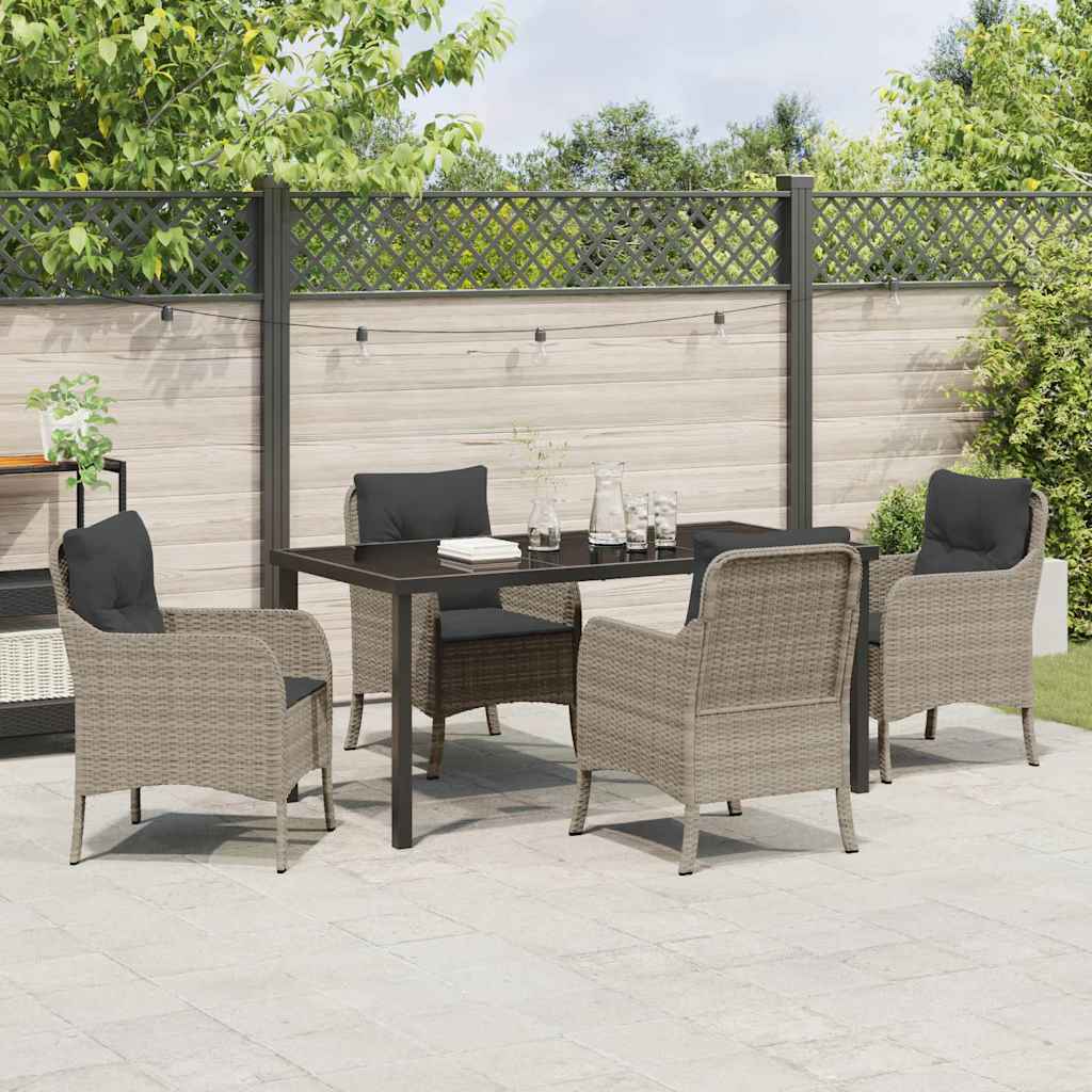 Ensemble de salle à manger pour jardin 5 pcs Gris clair - XIOS